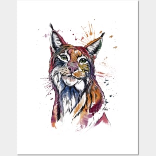 lynx watercolor Wild Posters and Art